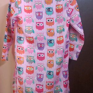 Cute Owl Print Party Wear  Royan Kurta for Boy