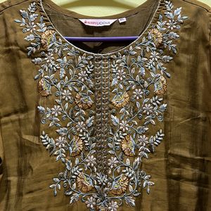 Berrylicious Gold Colour Kurta & Pant With Dupatta