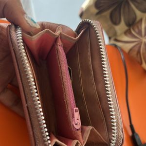 Peach Wallet With Good Condition