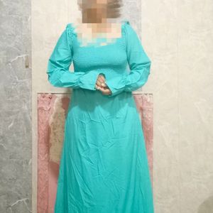 Maxi Dress, Full Length Dress, Turquoise Dres