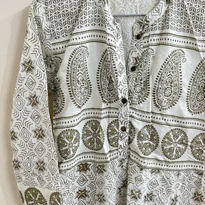 White Printed Kurti