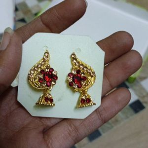 Wine Colour Earrings 2 Pair