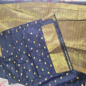 Brand New Chanderi Silk Saree With Blowse Piece