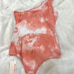 Orange Tiedye Urbanic One Shoulder Bodysuit