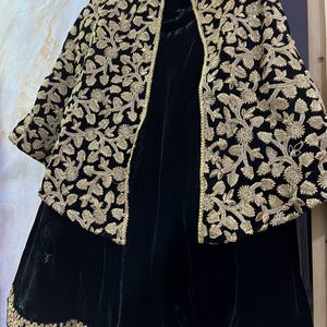 Black And Golden Choli Sharara