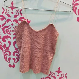 🌸 Today's Sale🌸 Solid Baby Pink Ribbed Crop Top