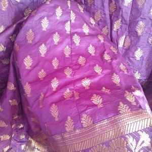 Jacket Style Blause With Banarasi Skirt