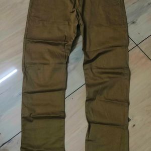 Brown Casual Straight Pants