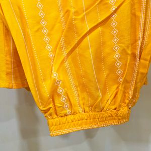 Yellow Colour Kurti For Occasion