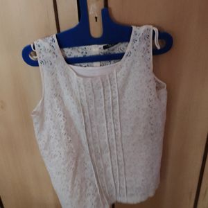 Cream Colour Net Top