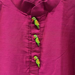 Parrot Emblishment Kurta