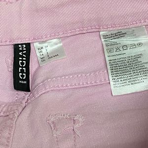 H&M Pink Wide Twill Trousers