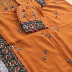 Orange Saree With Blouse