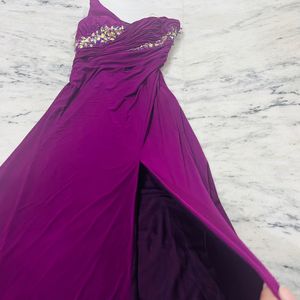 Purple Color One Shoulder Dress