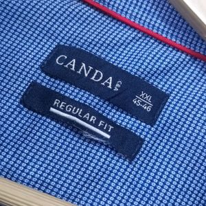 Canda Checkered Blue Casual Shirt