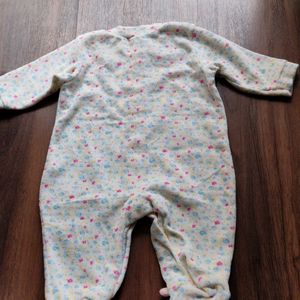 New Velvet Embroidered Onesie For Babies 3-6 Month