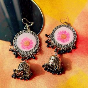 Pink RESIN JHUMKA