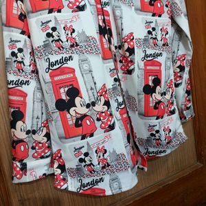 Mickey Mouse Print Shirt For Women And Men