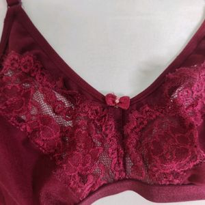 Maroon Lace Bra 32B