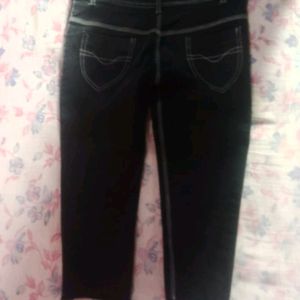 Black 3/4 Jeans For Women/Girls