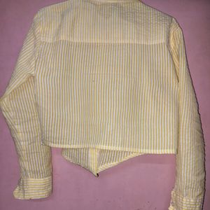 Pretty Corset Yellow White Stripped Shirt