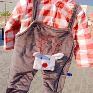 Baby Boy/Girl Stylish Check Shirt Dungree