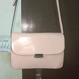 Pink Leather Sling bag