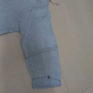 Denim Shirt With Hoodie Pattern