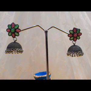 Oxidised Jhumka Earrings