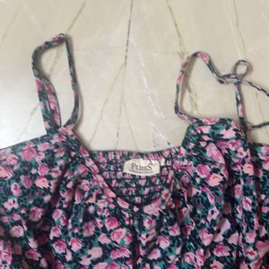 Front Slit Floral Dress