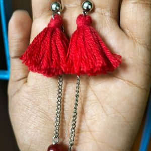 RED UNIQUE EARRINGS