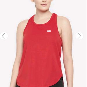 Clovia Dry Fit Red Tank Top