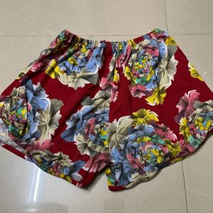 Women Floral Printed Short Red Colour