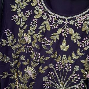 Beautiful Dark Purple SHARARA AND TOP