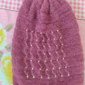 Purple  Woolen Cap For Women