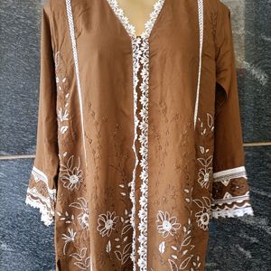 Beautiful Pakastani Suit With Embroidery Lace Work