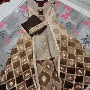 Beautiful Brown Gown With Dupatta