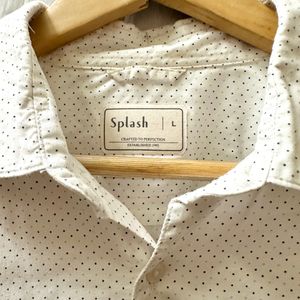 Splash White Formal Slim Fit Shirt