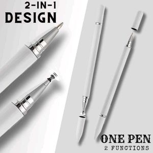 2 In 1 Stylus Pen(White)with Ballpoint Pen.