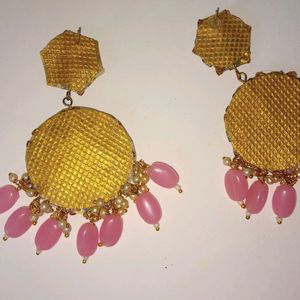 Colourful Long Kundan Earrings