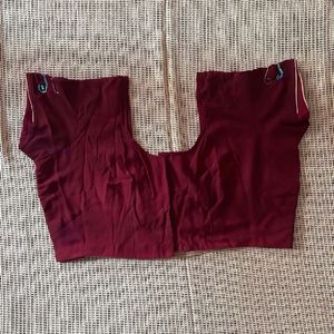 Maroon Heavy Saree With Stitched Blouse