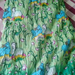 New Green Crush Pichwai Print Saree