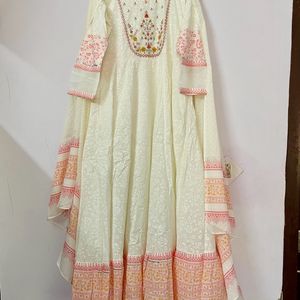 Global Desi Maxi Dress With Dupatta