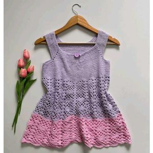 Pink And Lavendar Crochet Top