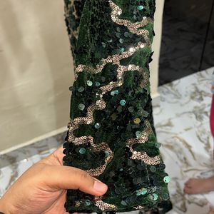 Bottle Green Sequence Gown