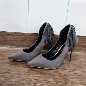 Grey Velvet 4 Inch Heels, Size 35