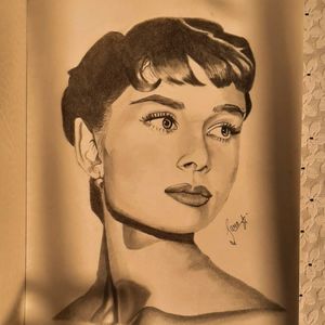 A4 Audrey Hepburn Pencil Sketch