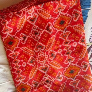 Red-Orange Cotton Saree