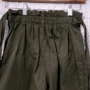 Max Women Olive Cotton Pant | Waist 26 | Hip 30