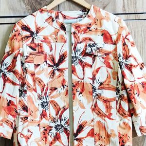 Light Brown Printed Coat Size-36-38